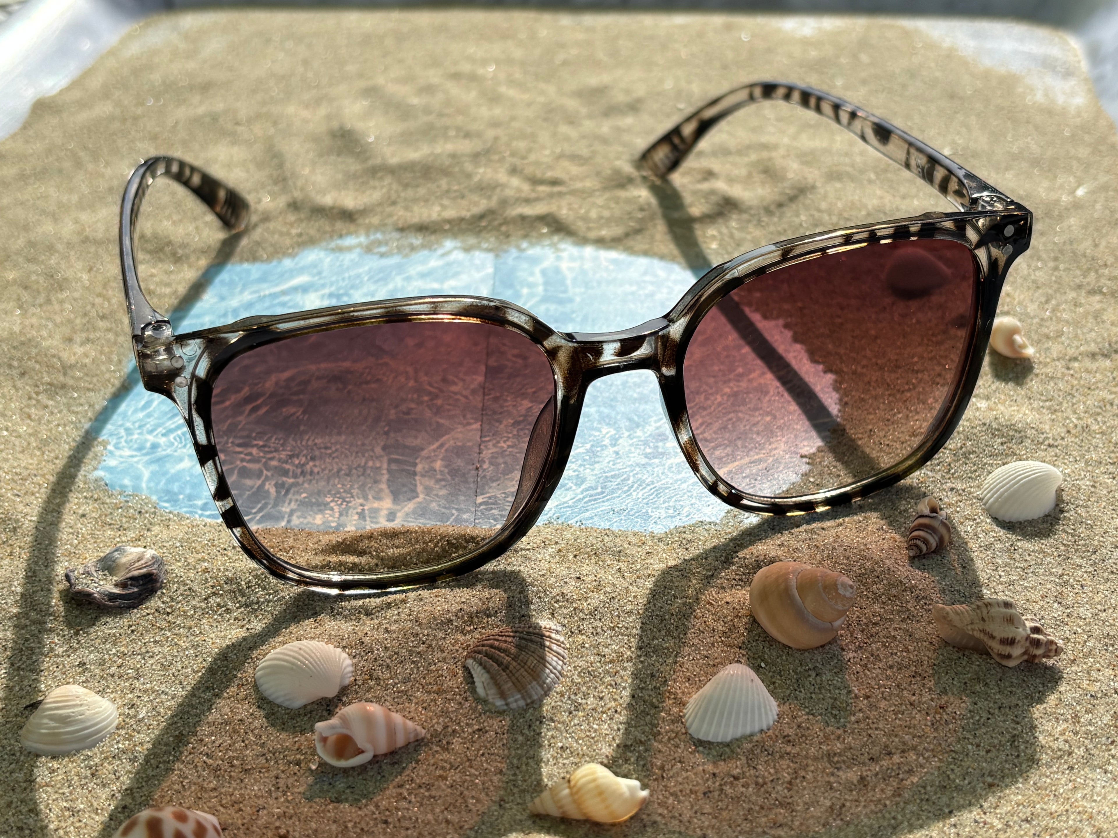 Lunettes de soleil imprimé léopard