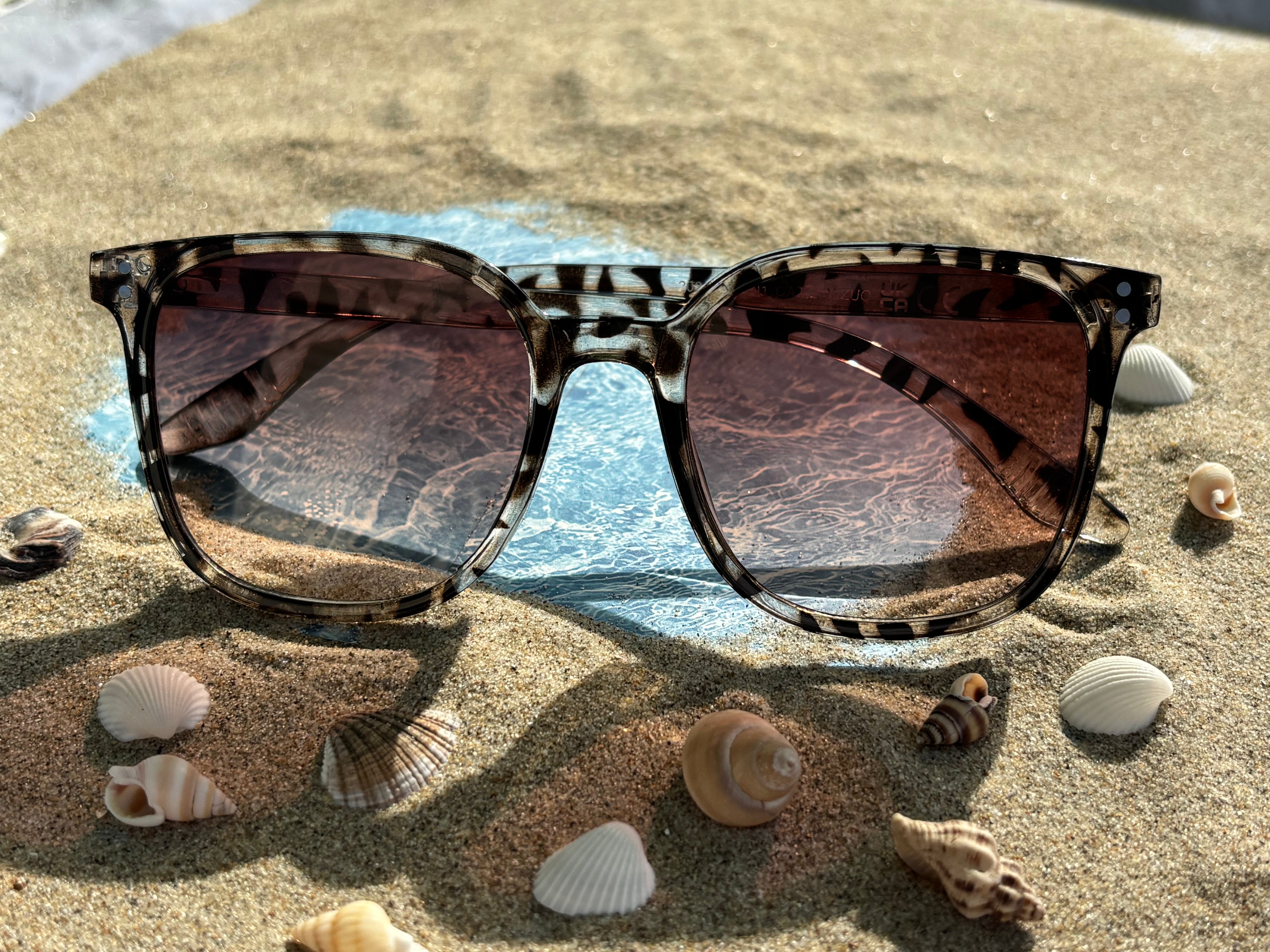 Lunettes de soleil imprimé léopard